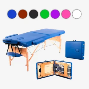 Table de massage pliable noire avec appui-tête et sac de transport – idéale pour soins esthétiques, hijama et massage thérapeutique