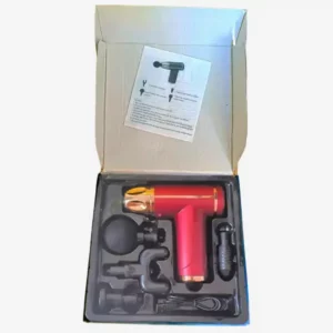 Massage Gun portable rouge – soulagement des douleurs musculaires