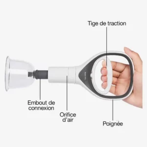 Pompe à Ventouses Hijama Professionnelle – Pistolet de Thérapie Manuelle Blanc & Gris pour Massage Sous Vide