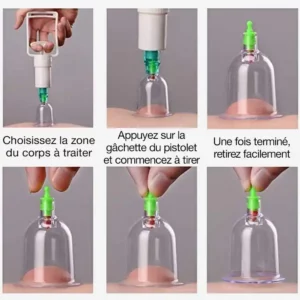 Pompe petit modèle à air manuelle blanche pour ventouses hijama – Pistolet de succion compact pour cupping therapy