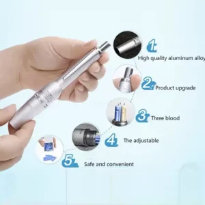 Stylo Hijama triple aiguille en métal doré et argenté pour acupuncture et collecte de sang