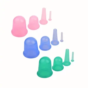 Kit de 4 Ventouses Anti-Cellulite en Silicone Rose – Corps & Visage – Large/Mini – Massage, Drainage Lymphatique & Raffermissement
