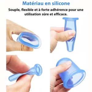 Kit de 4 Ventouses Anti-Cellulite en Silicone Rose – Corps & Visage – Large/Mini – Massage, Drainage Lymphatique & Raffermissement