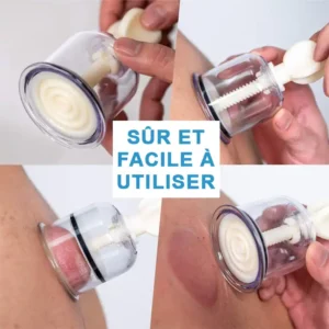 Kit de 6 ventouses de massage sous vide rotatives, anti-cellulite, détox, pour usage domestique et professionnel