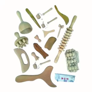 coffret maderothérapie en bois 21 pièces pour massage anti-cellulite et drainage lymphatique
