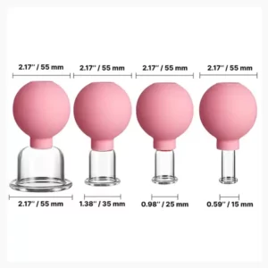Kit de ventouses hijama en plastique avec boules en silicone – 4 tailles – thérapie naturelle sans flamme
