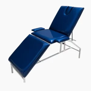 Lit esthétique professionnel bleu 198x70 cm – Table de massage et hijama – Structure acier et revêtement PU lavable